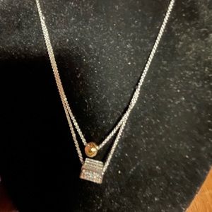 WOMEN'S CHAIN ​​in silver color, stainless steel, double style chain